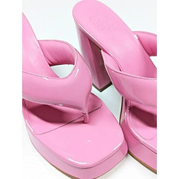 Gia Borghini Women's Gia 17 Pink Patent Platform Sandals Size 39 IT (MSRP $475) - Picture 7 of 11